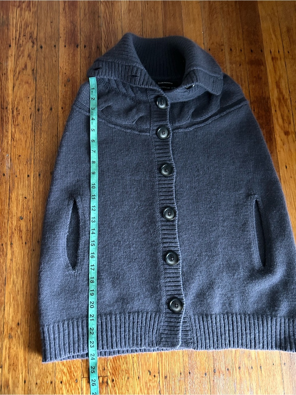 Club Monaco Wool Cashmere Blend Poncho Gray Size XS - Picture 7 of 7